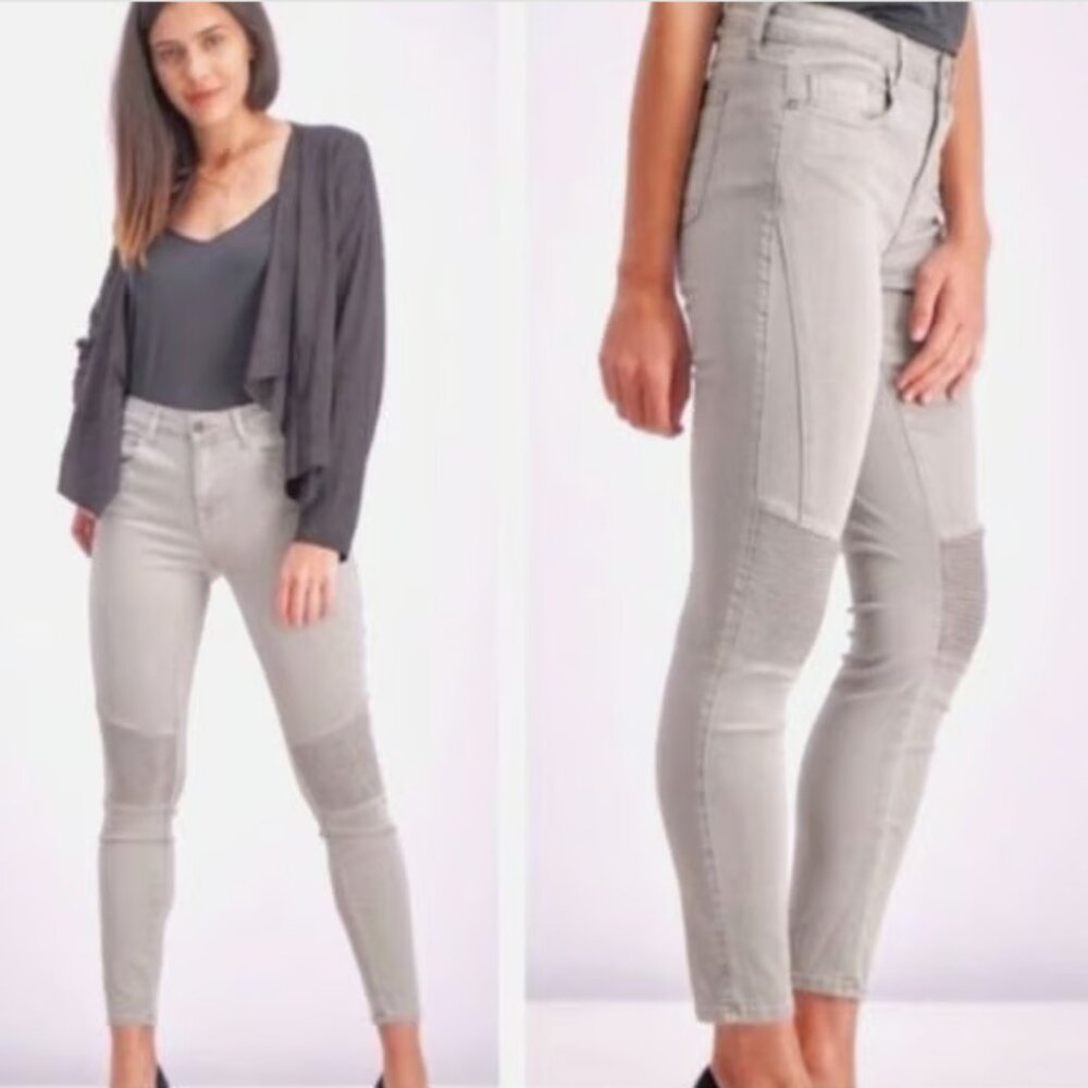 Pistola X Anthropology Audrey Moto Tactical Skinny Jeans in Light Gray‎ size 29
